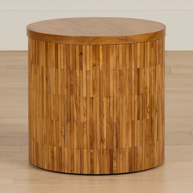 Haven Mid Tone Wood Round End Table