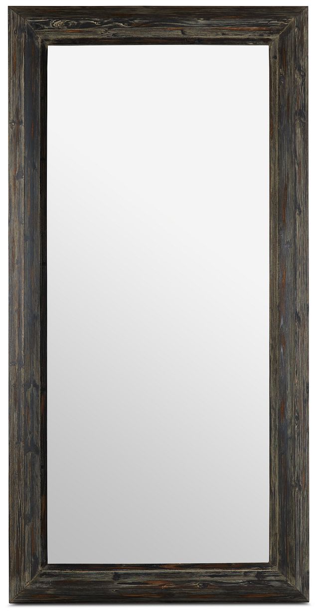 Capri Black Wood Floor Mirror