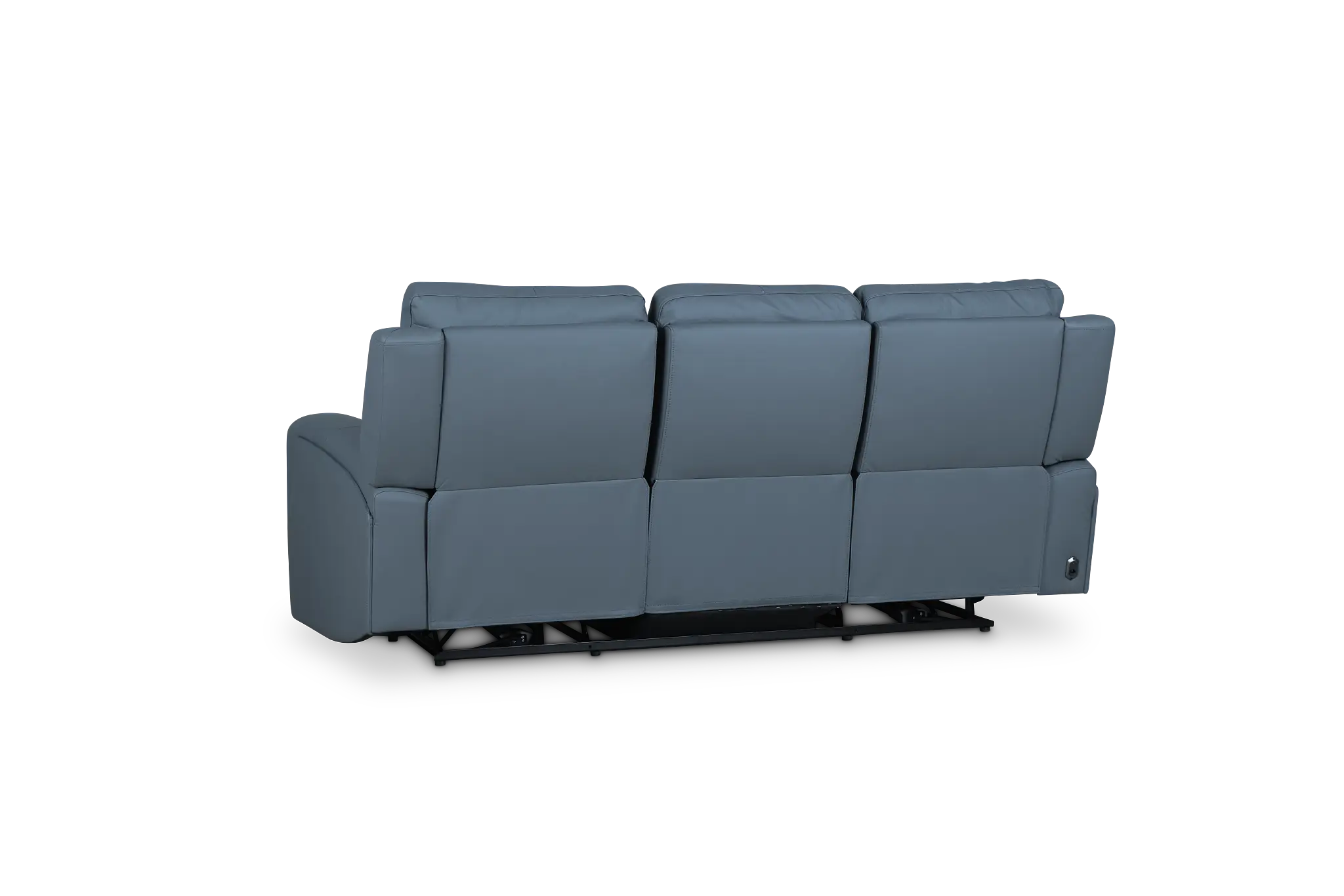 Summit Blue Lthr/vinyl Power Reclining Sofa W/ Power Headrest Summit Blue Lthr/vinyl Power Reclining Sofa W/ Power Headrest
