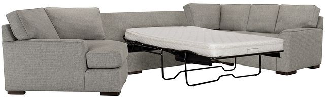 Austin Gray Fabric Left Cuddler Innerspring Sleeper Sectional