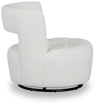 Zion White Micro Swivel Accent Chair