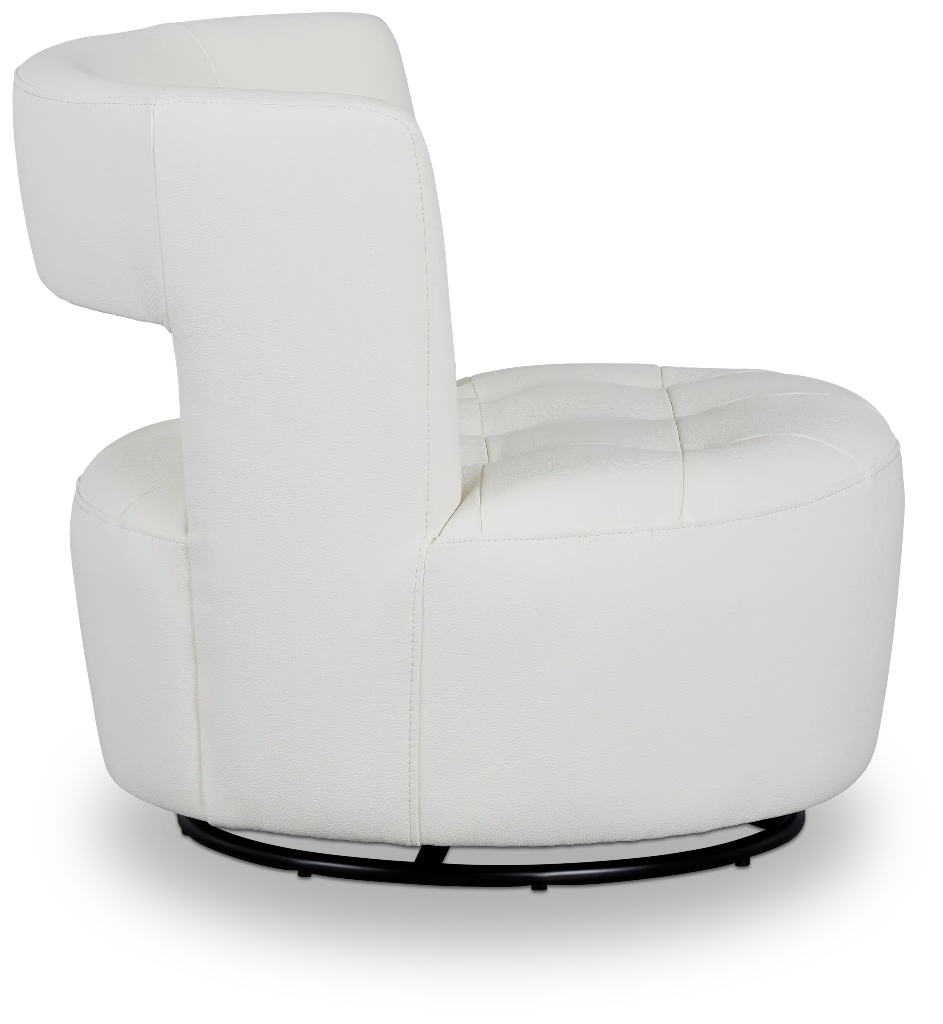 Zion White Micro Swivel Accent Chair