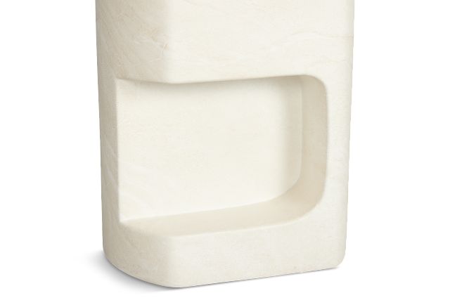 Layla White Curved End Table