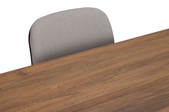 Trento Mid Tone 94" Rectangular Table & 4 Upholstered Chairs