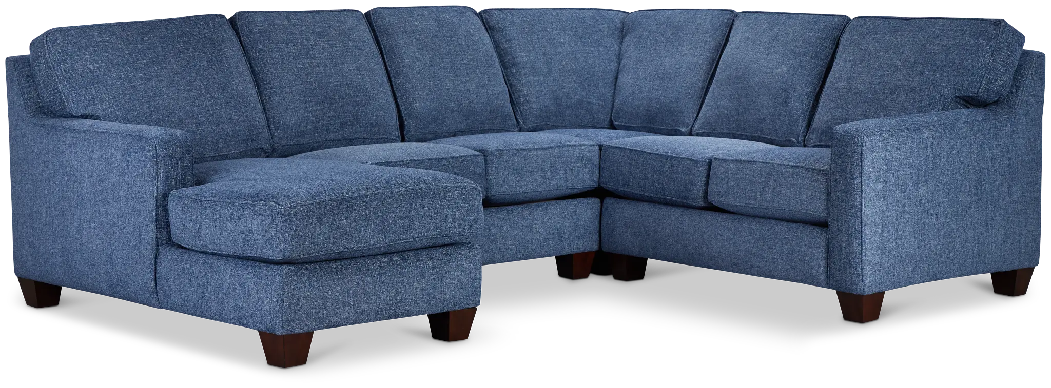 Andie Blue Fabric Medium Left Chaise Sectional Andie Blue Fabric Medium Left Chaise Sectional