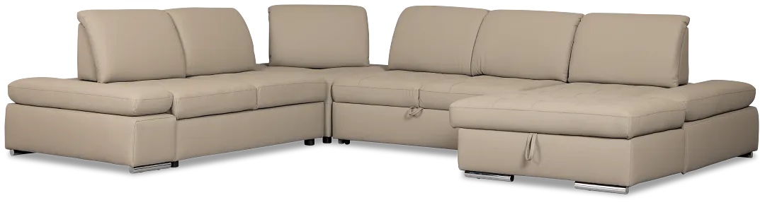 Eden Gray Micro Medium Right Chaise Sleeper Sectional