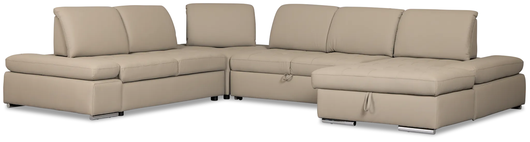 Eden Gray Micro Medium Right Chaise Sleeper Sectional