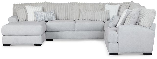 Kylie Light Gray Fabric Medium Left Chaise Sectional