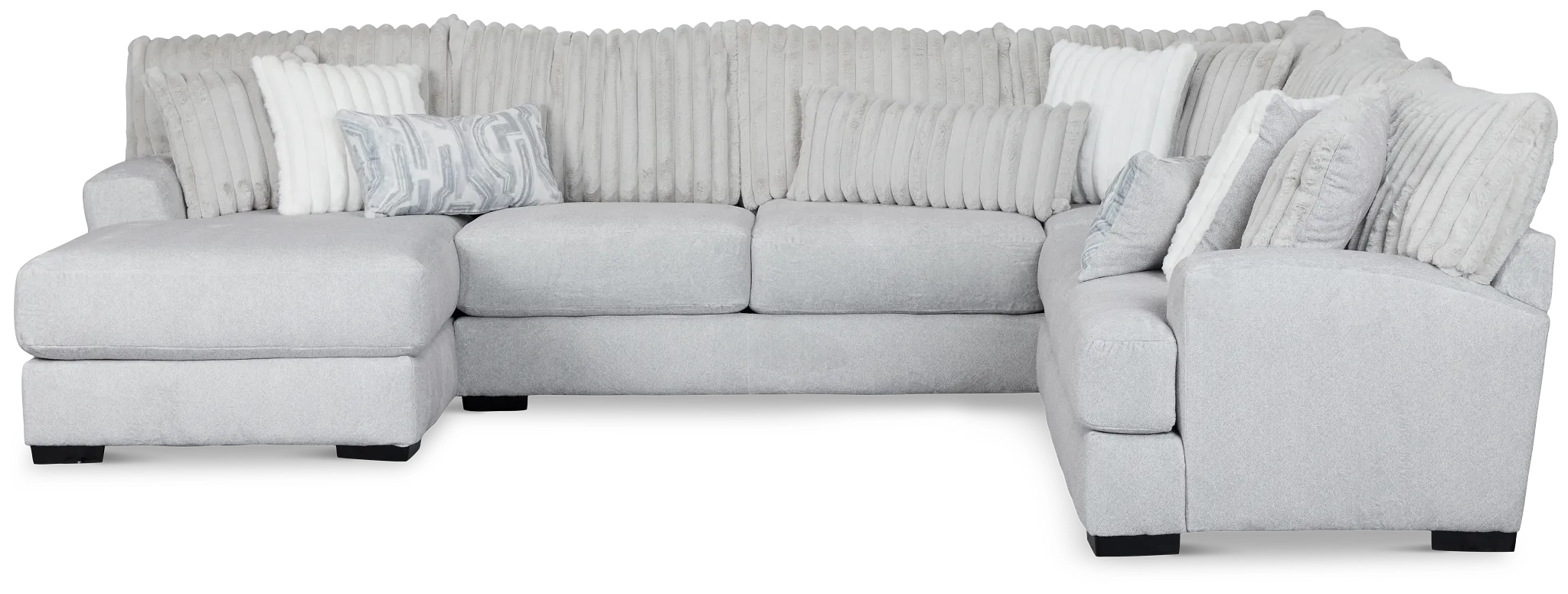 Kylie Light Gray Fabric Medium Left Chaise Sectional