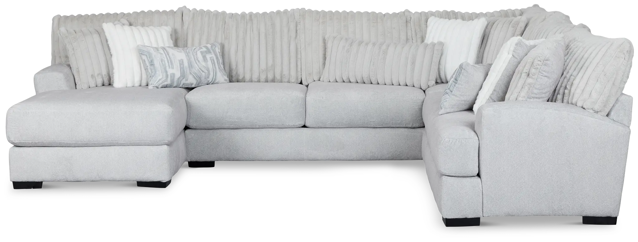 Kylie Light Gray Fabric Medium Left Chaise Sectional Kylie Light Gray Fabric Medium Left Chaise Sectional