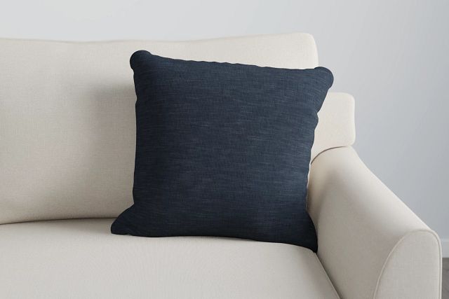 Noah Dark Blue Fabric Square Accent Pillow