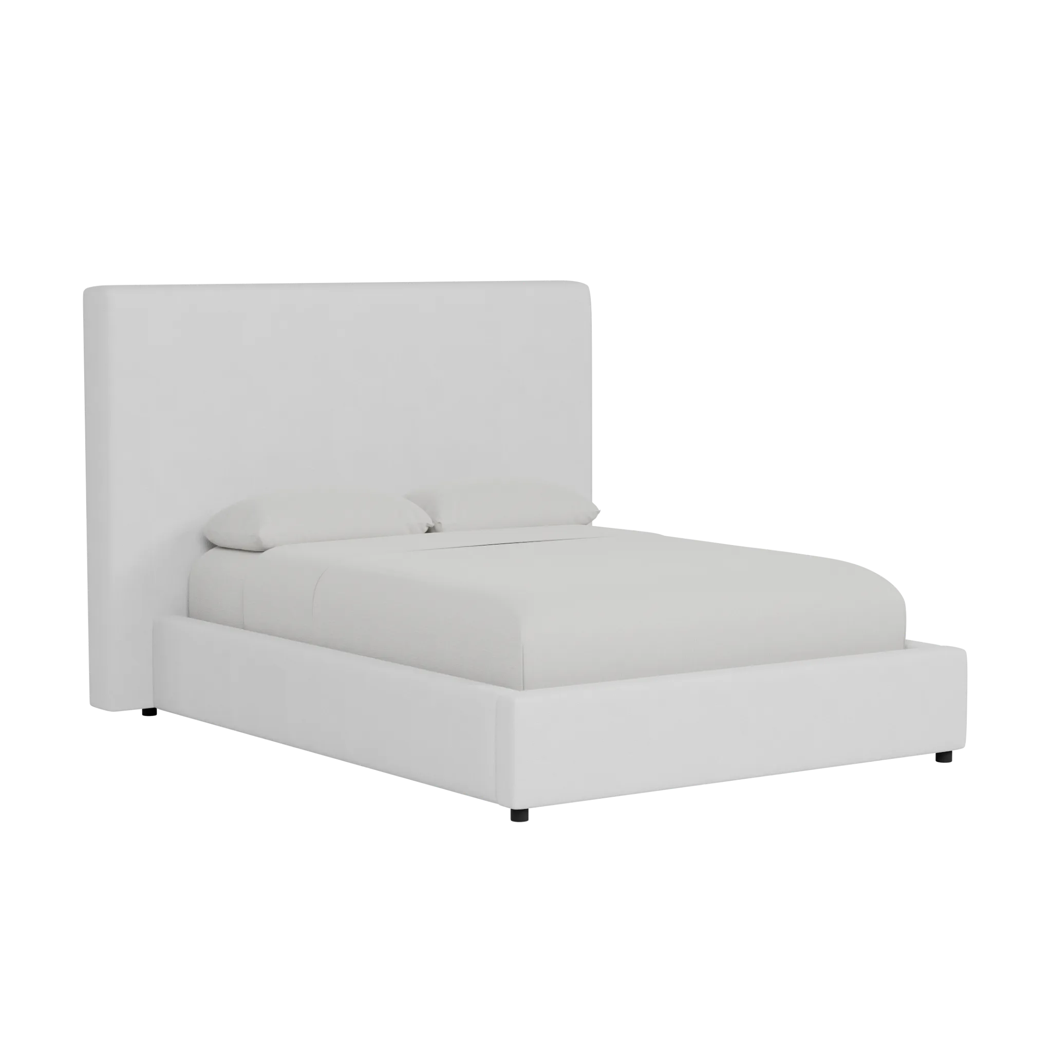 Grayton Suave White 54" Upholstered Platform Bed