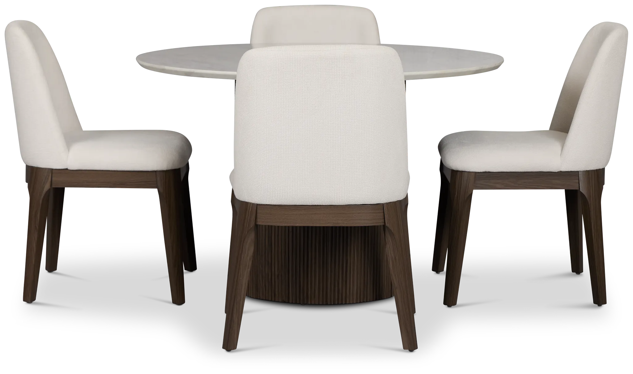 Camden Two-tone Round Table & 4 Upholstered Chairs