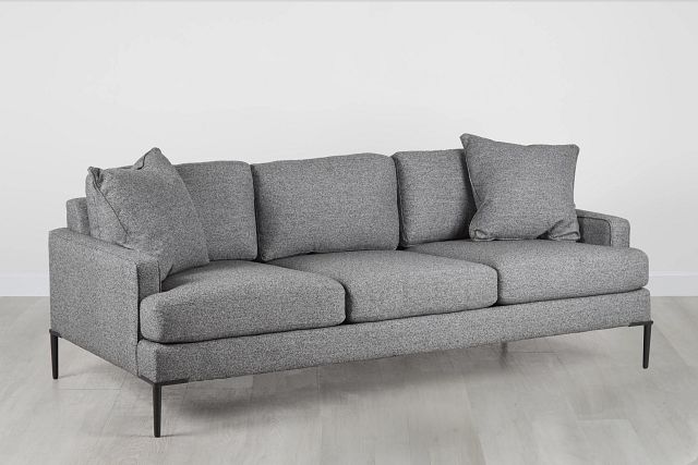 Morgan Dark Gray Fabric Sofa With Metal Legs