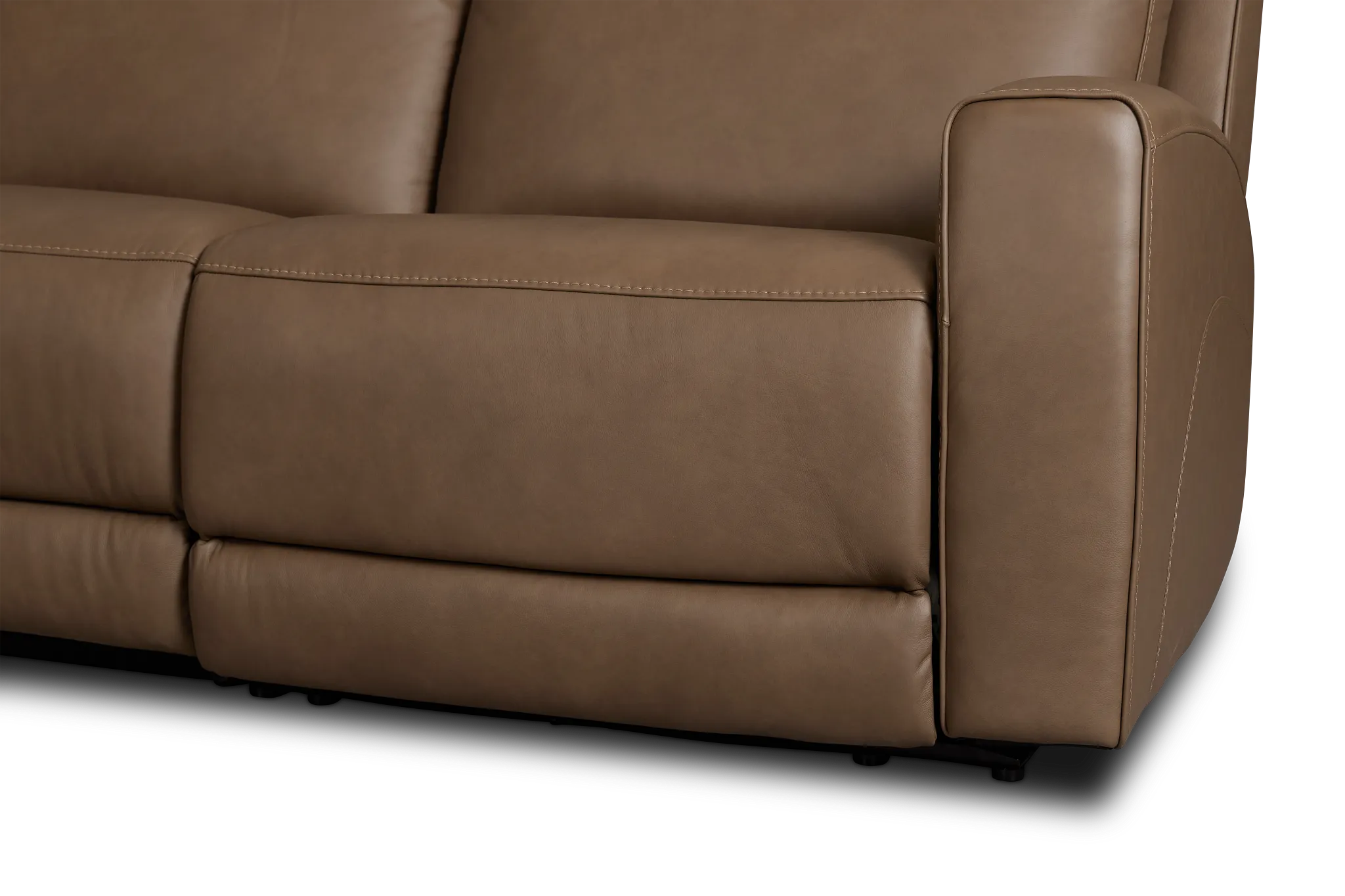Flexsteel Belmont Dark Brown Lthr/vinyl Small Triple Power Reclining Two-arm Sectional