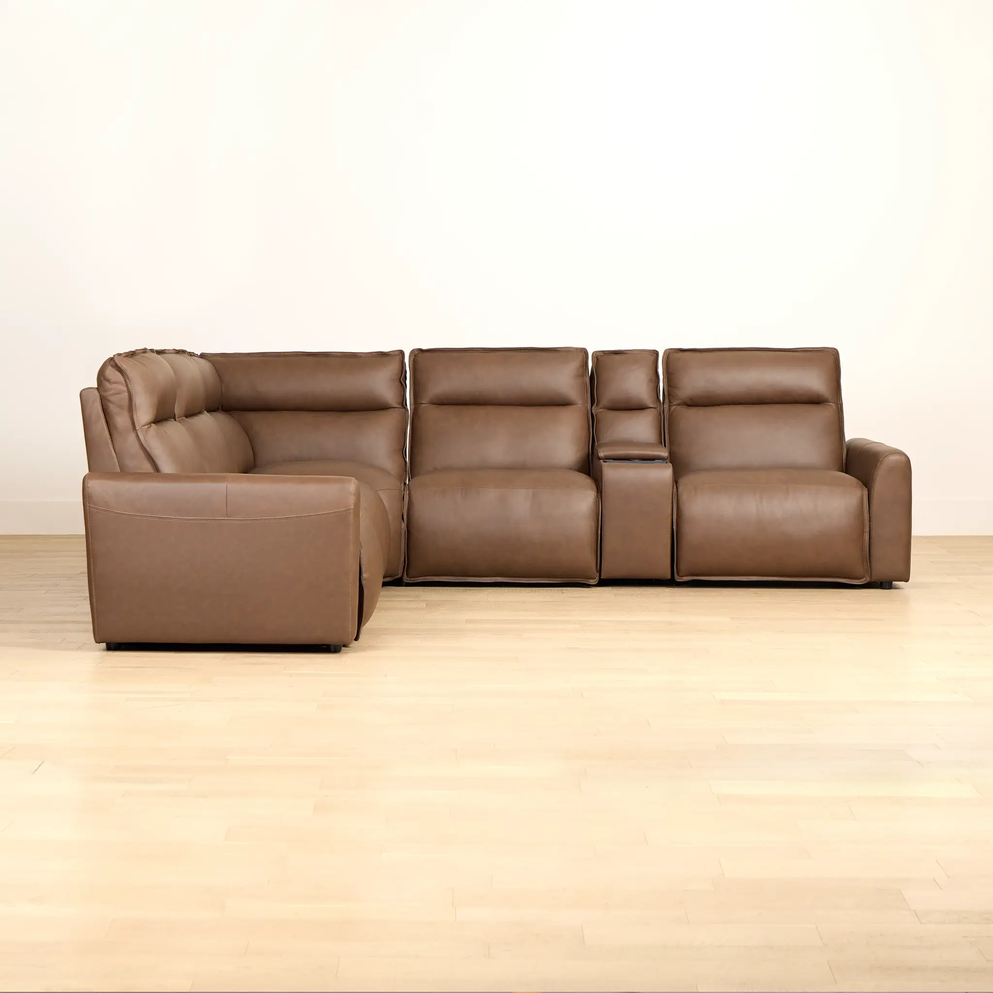 Edison Dark Brown Lthr/vinyl Medium Triple Power 2-arm Sectional Edison Dark Brown Lthr/vinyl Medium Triple Power 2-arm Sectional