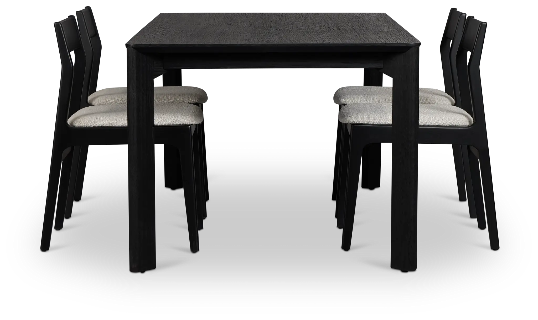 Santorini Black Rect Table & 4 Upholstered Chairs Santorini Black Rect Table & 4 Upholstered Chairs