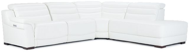 Sentinel White Lthr/vinyl Small Dual Power Right Bumper Sectional