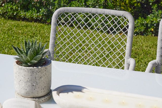 Andes White Woven Side Chair