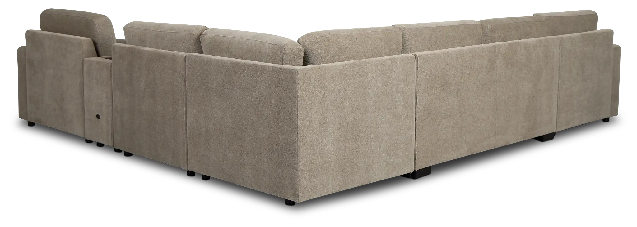 Addie Gray Fabric Medium Left Chaise Sleeper Sectional With Console Addie Gray Fabric Medium Left Chaise Sleeper Sectional With Console