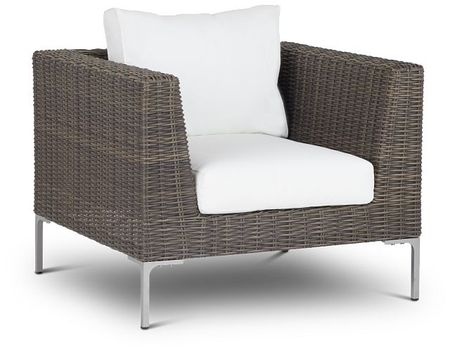 Tulum White Woven Cushioned Arm Chair