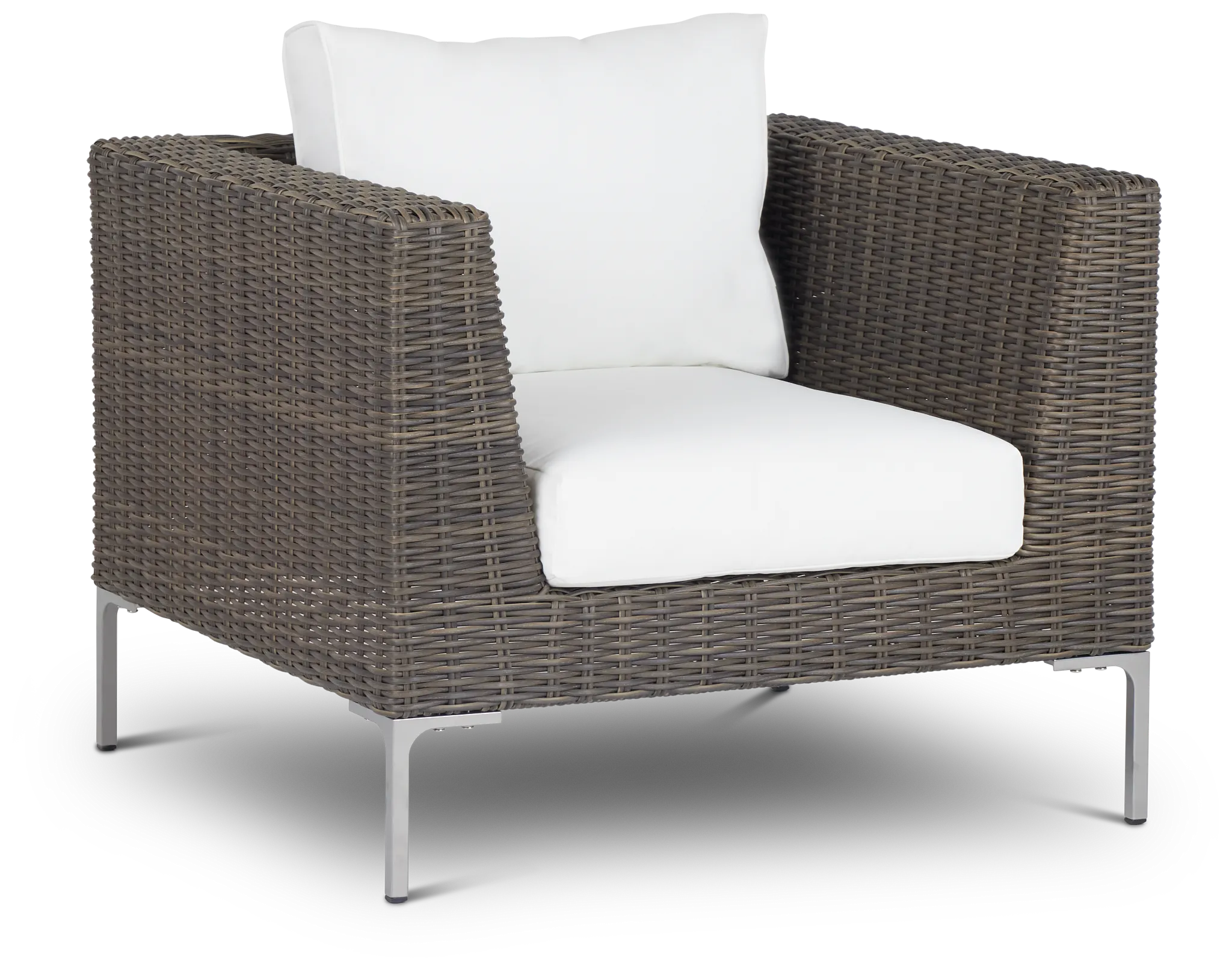 Tulum White Woven Cushioned Arm Chair