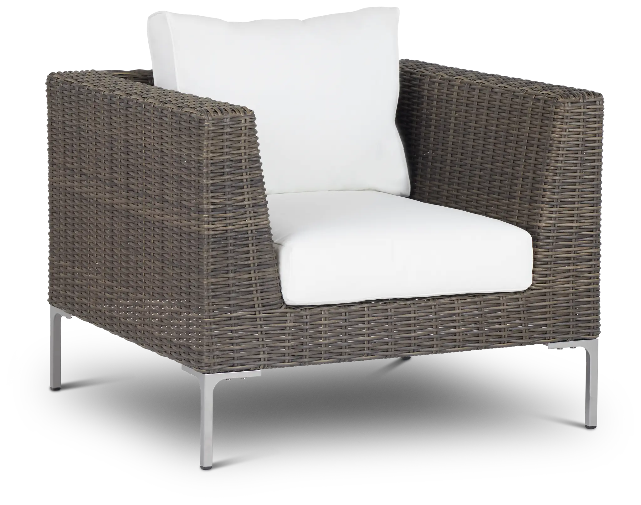 Tulum White Woven Cushioned Arm Chair Tulum White Woven Cushioned Arm Chair