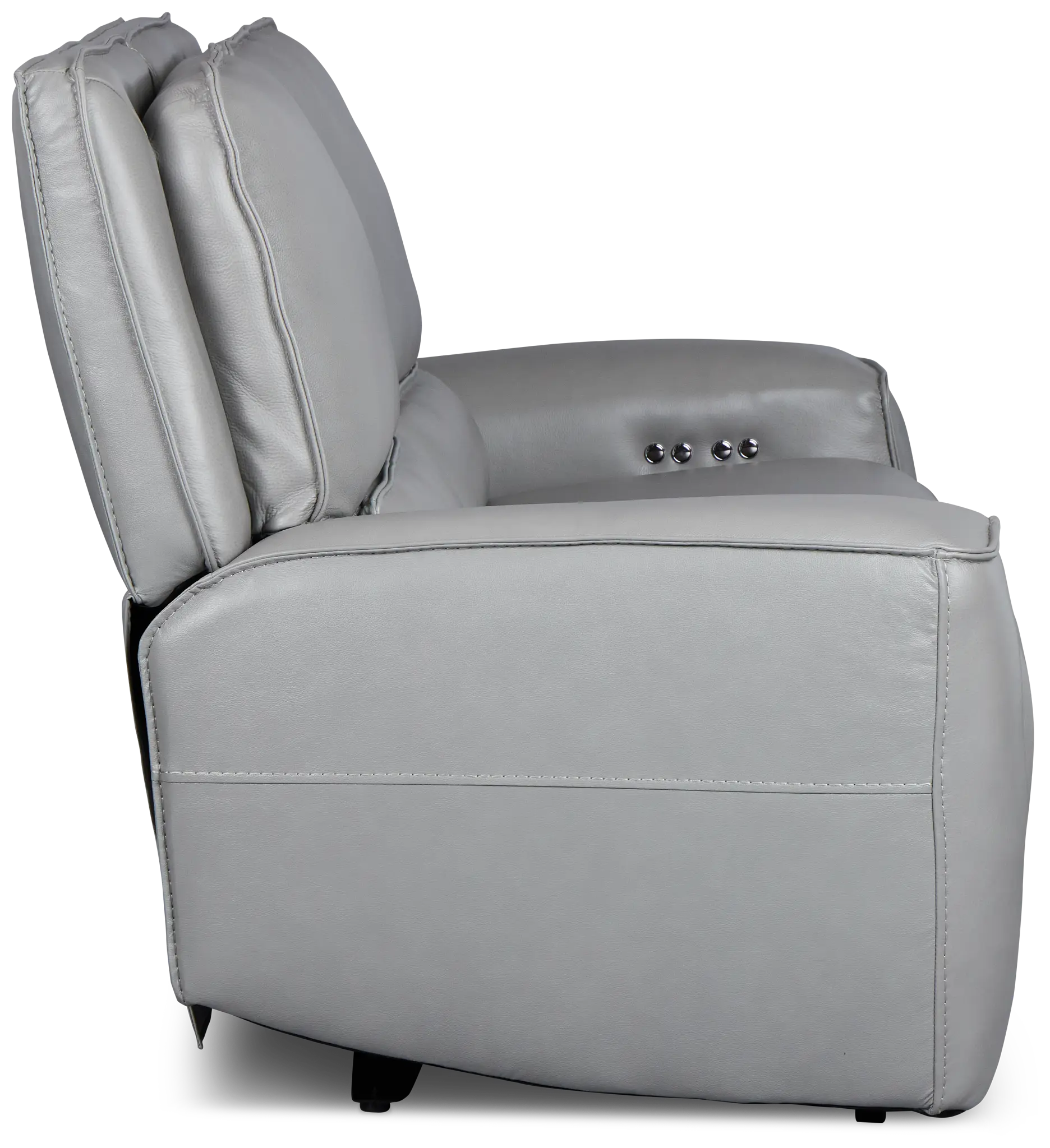 Miles Light Gray Lthr/vinyl Power Reclining Sofa Miles Light Gray Lthr/vinyl Power Reclining Sofa