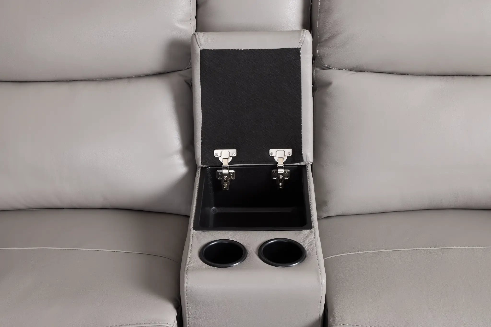 Walker Light Gray Lthr/vinyl Large Triple Power Reclining Two-arm Sectional Walker Light Gray Lthr/vinyl Large Triple Power Reclining Two-arm Sectional