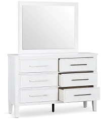 Seabrook White Small Dresser & Mirror