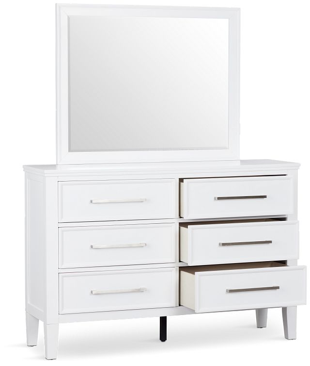 Seabrook White Small Dresser & Mirror