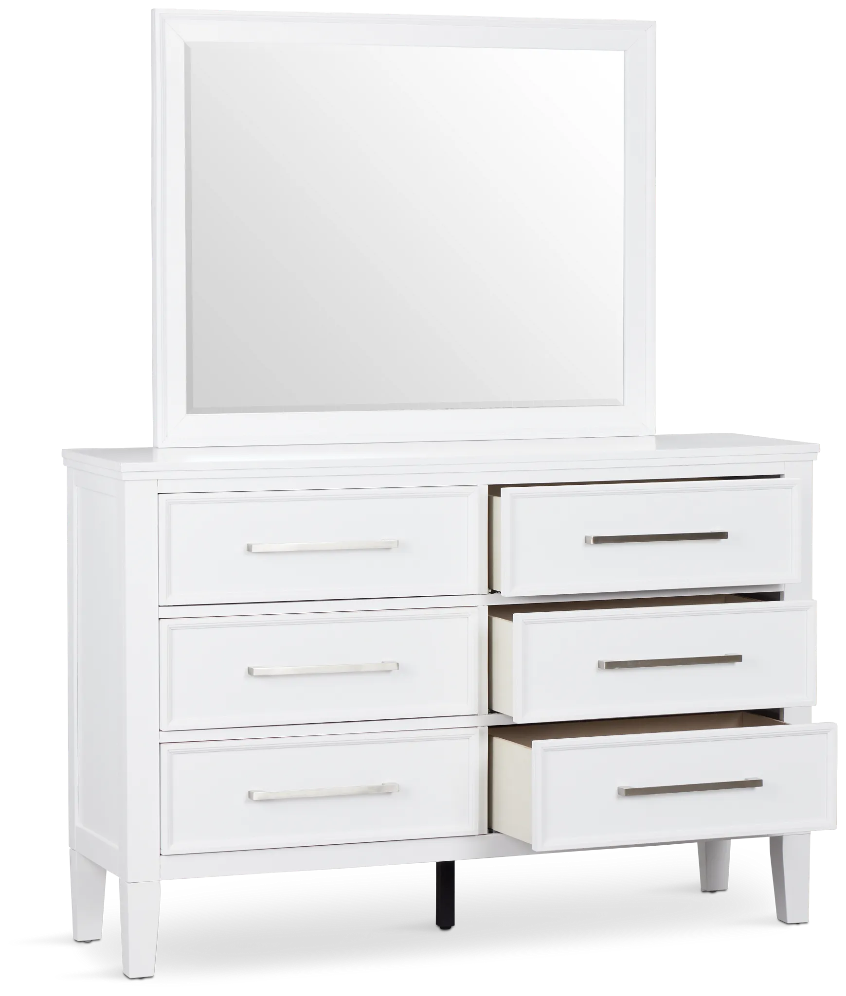 Seabrook White Small Dresser & Mirror