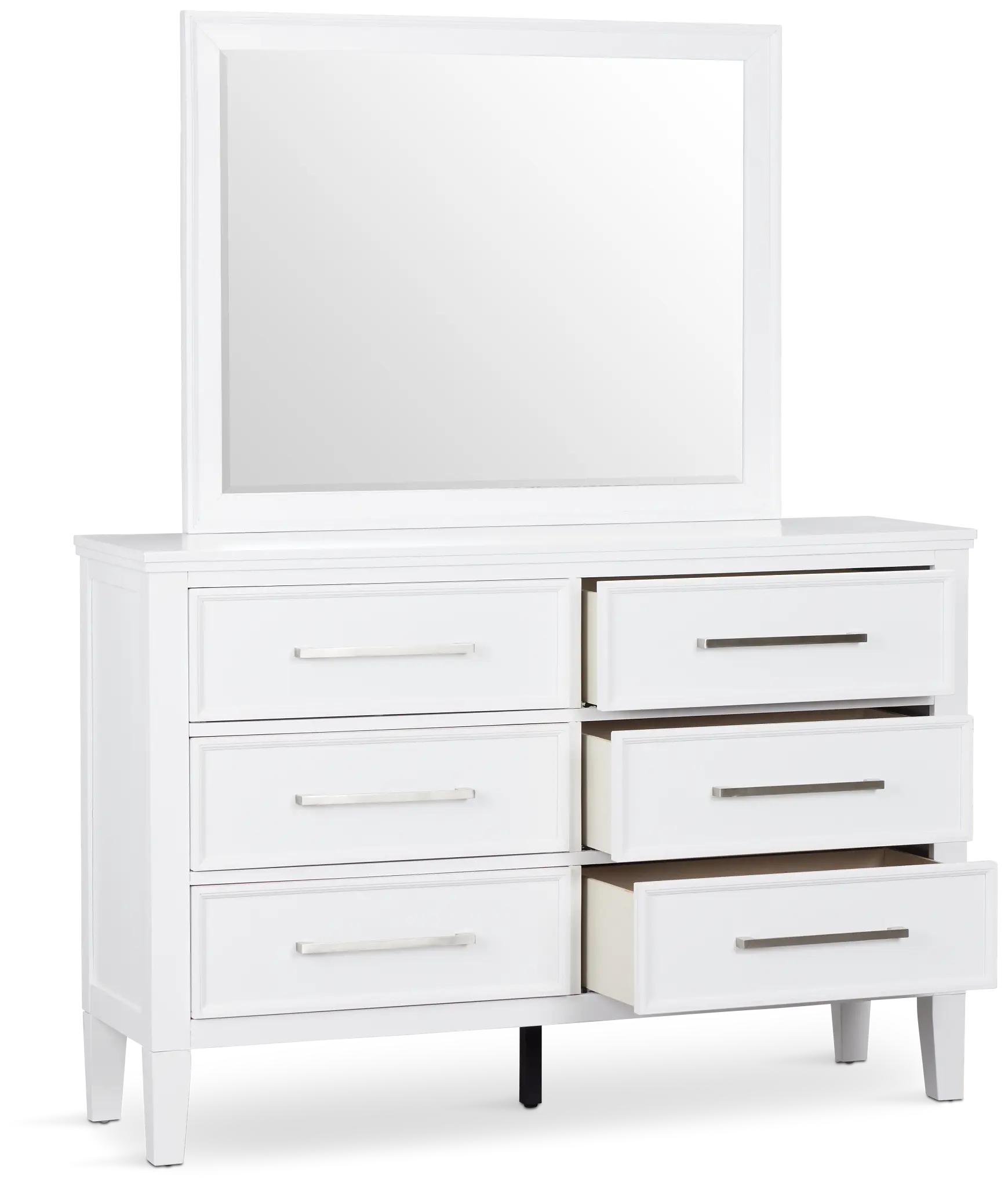 Seabrook White Small Dresser & Mirror Seabrook White Small Dresser & Mirror