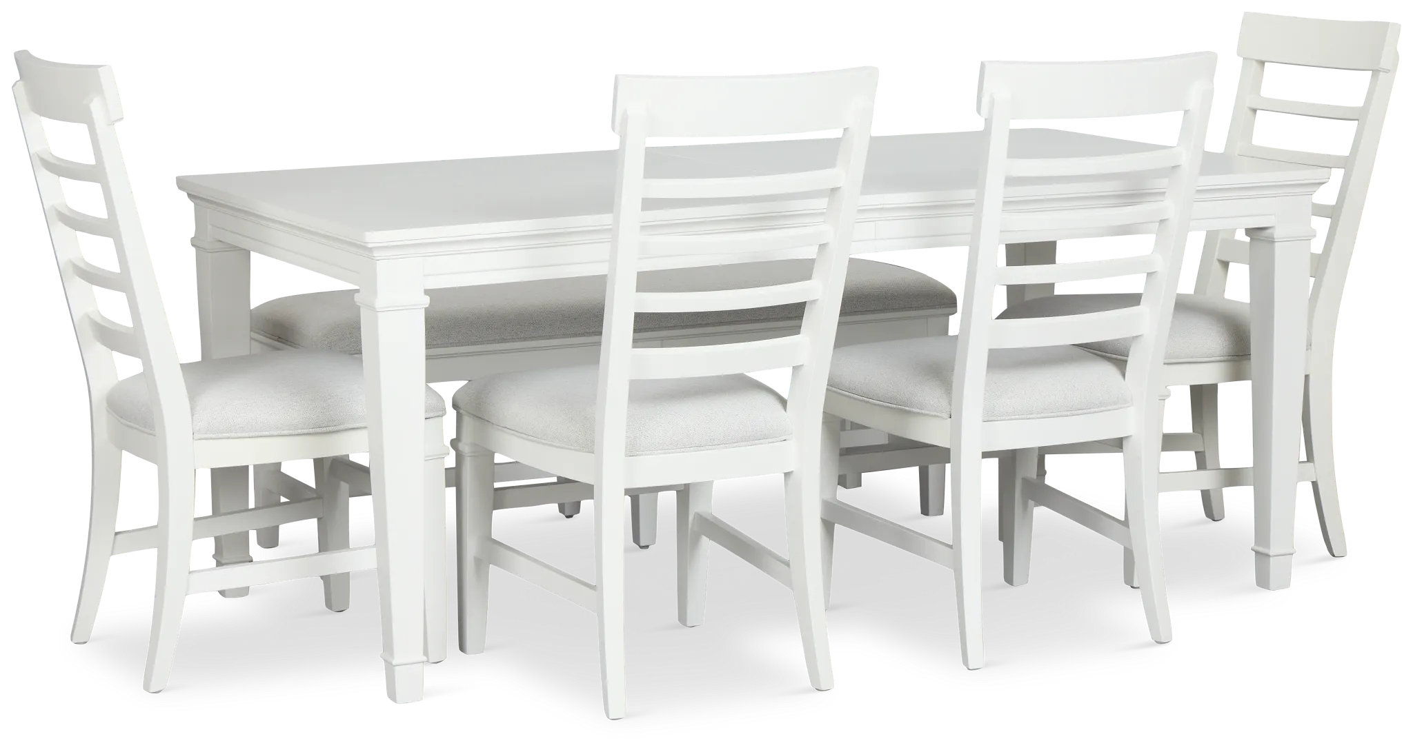 Cape Cod Ivory Rect Table, 4 Chairs & Bench