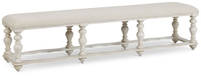 Savannah Ivory 83" Upholstered Dining Bench