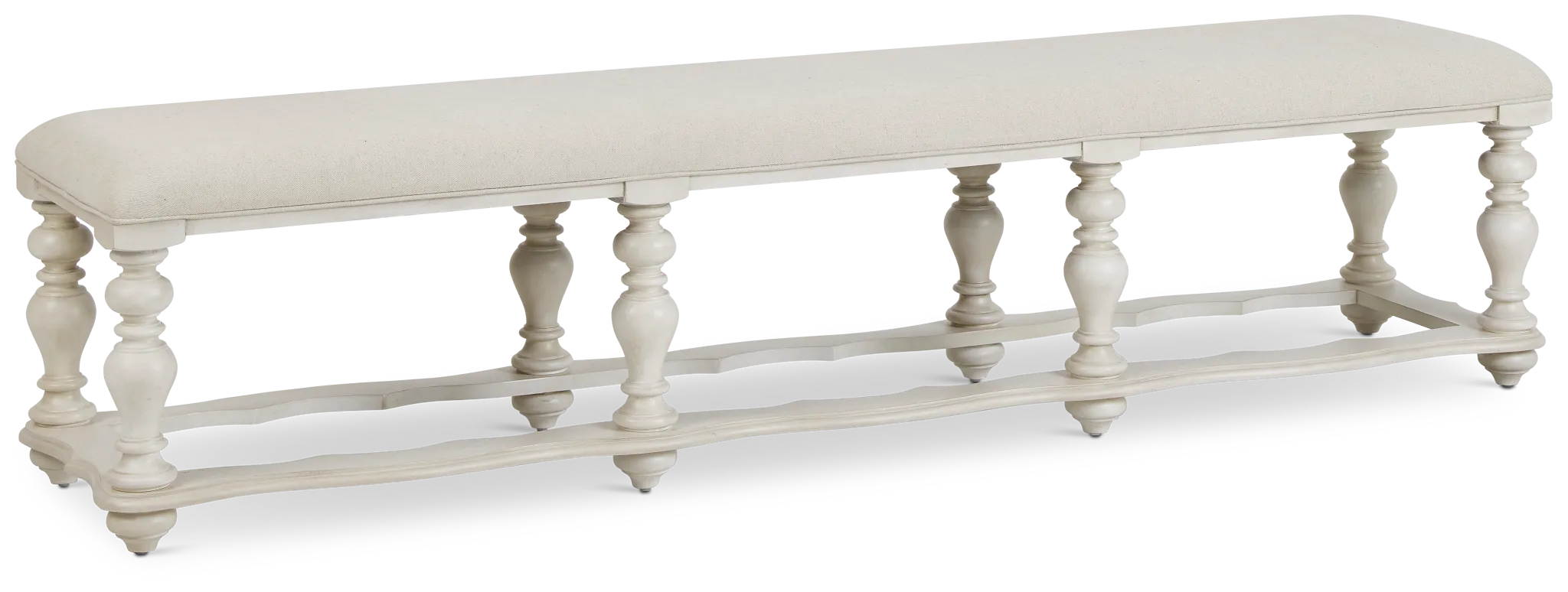 Savannah Ivory 83" Upholstered Dining Bench