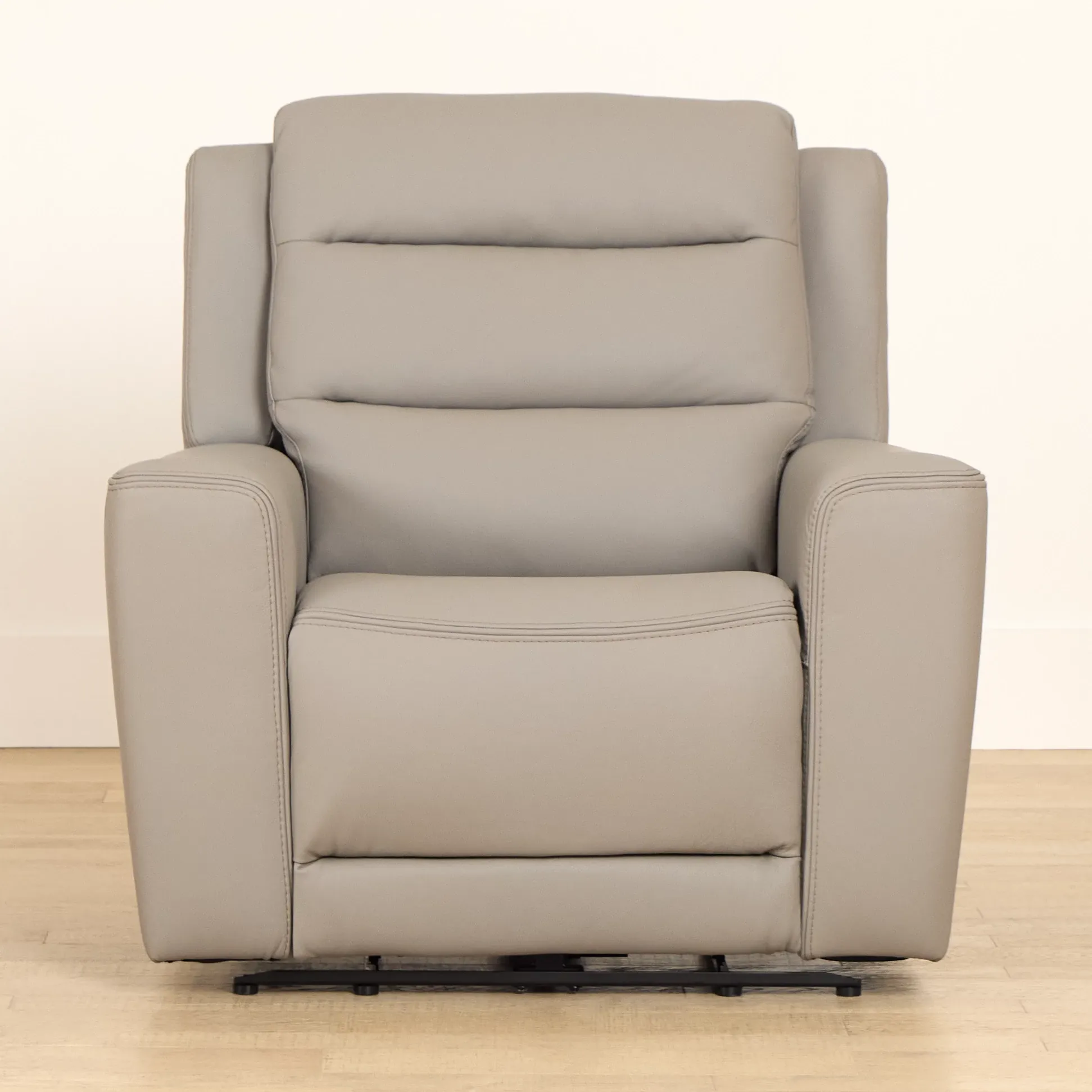 Wilder Taupe Leather Power Recliner With Power Headrest