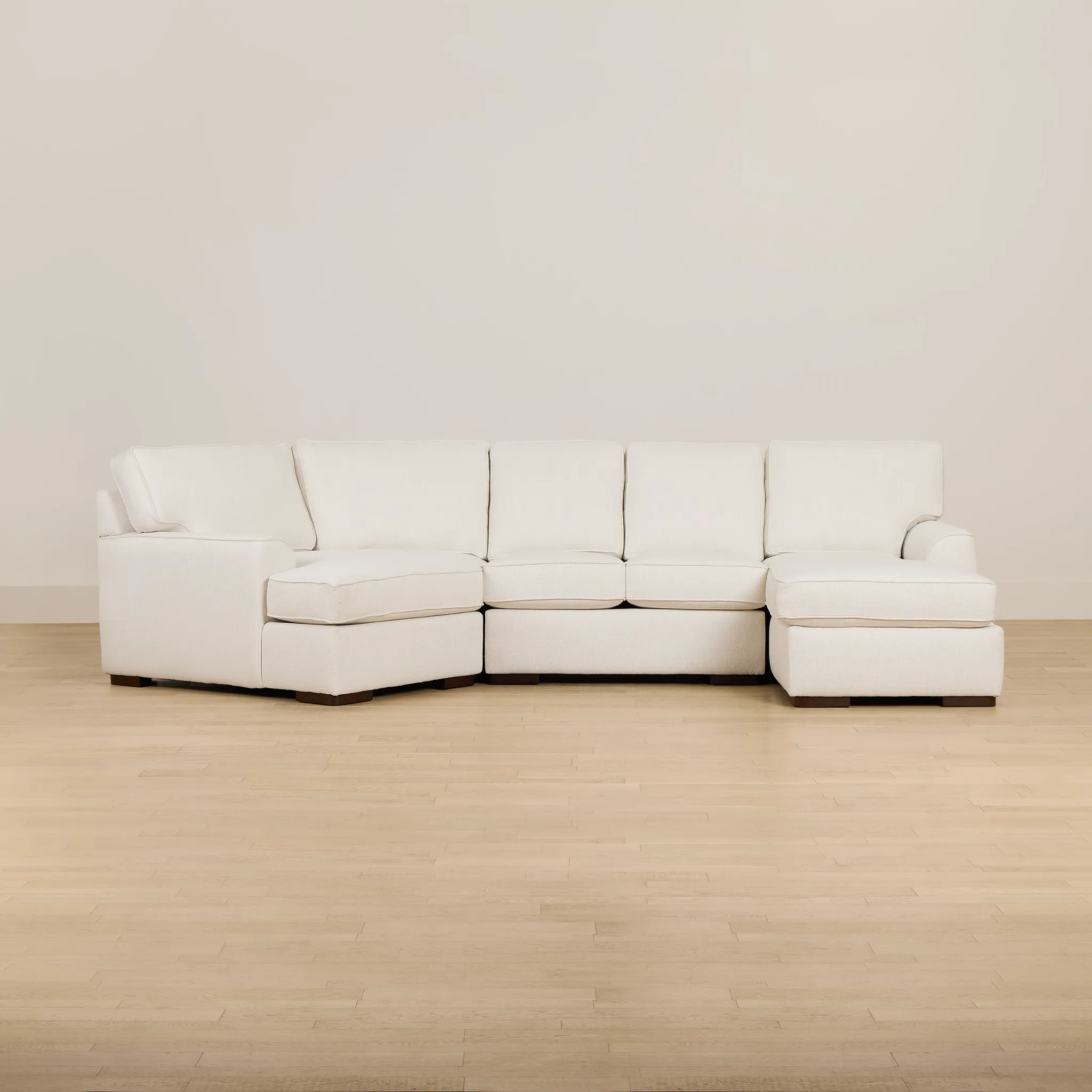 Sinclair Light Beige Fabric Right Chaise Cuddler Sectional