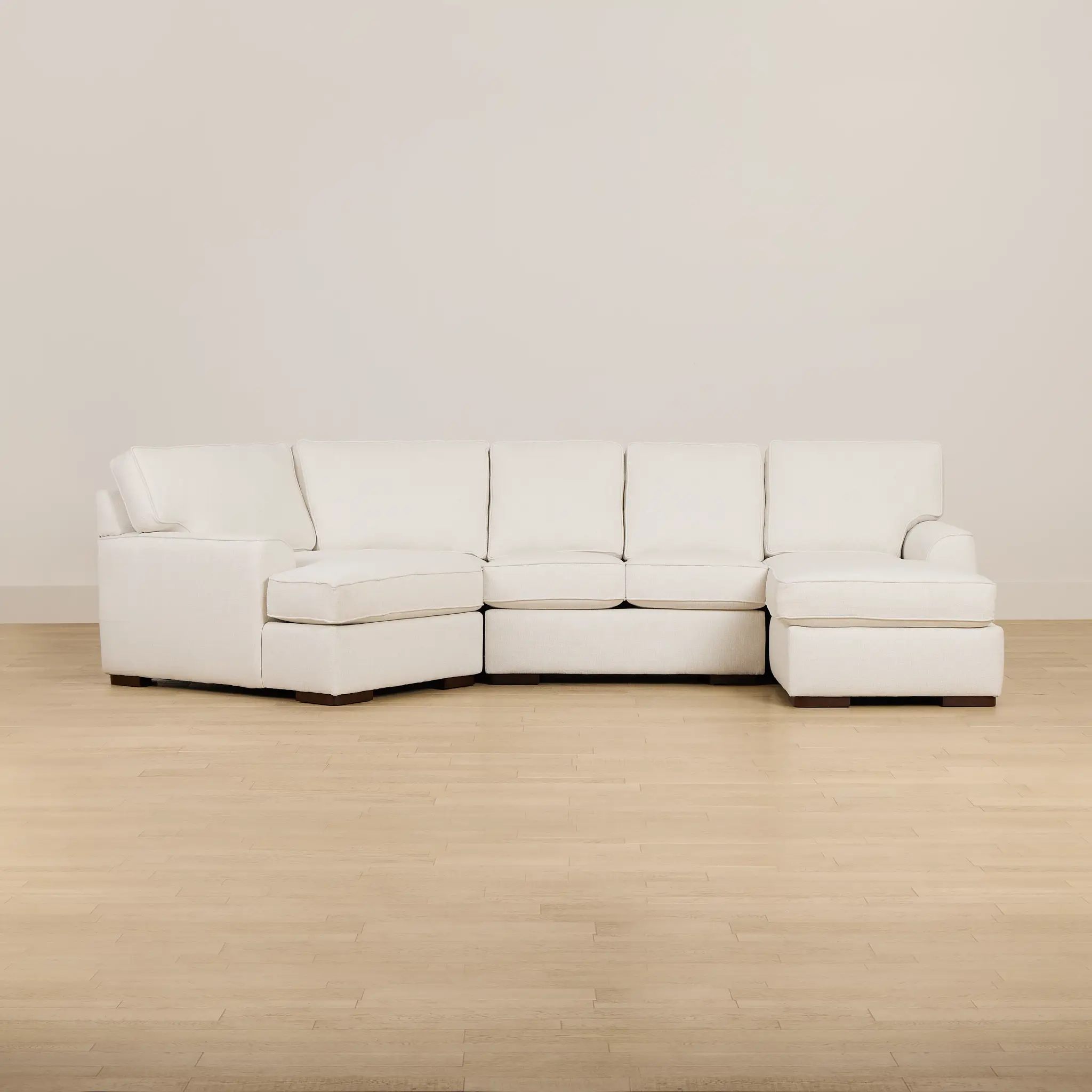 Sinclair Light Beige Fabric Right Chaise Cuddler Sectional Sinclair Light Beige Fabric Right Chaise Cuddler Sectional