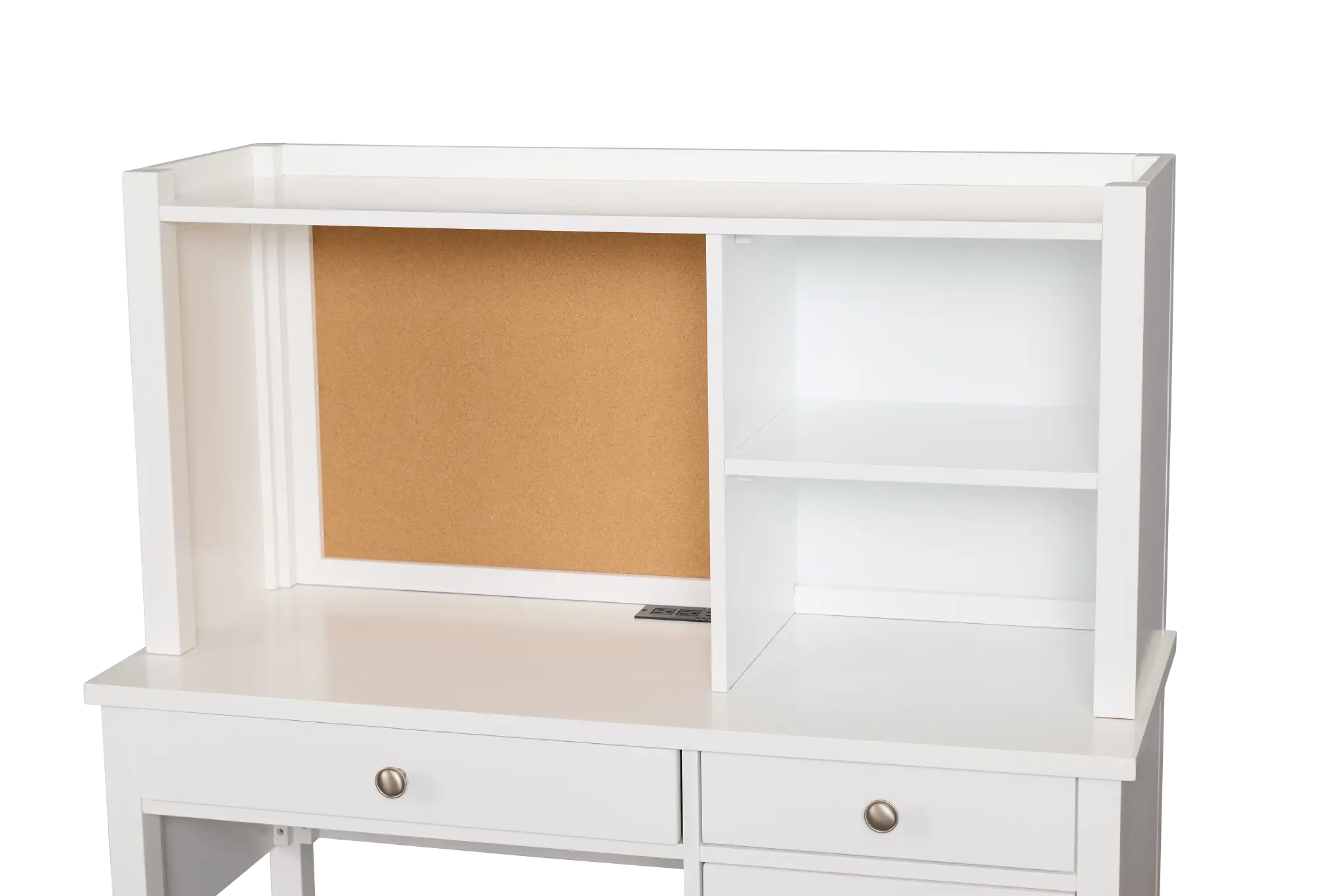 Charleston White 3-drawer Desk & Hutch Charleston White 3-drawer Desk & Hutch