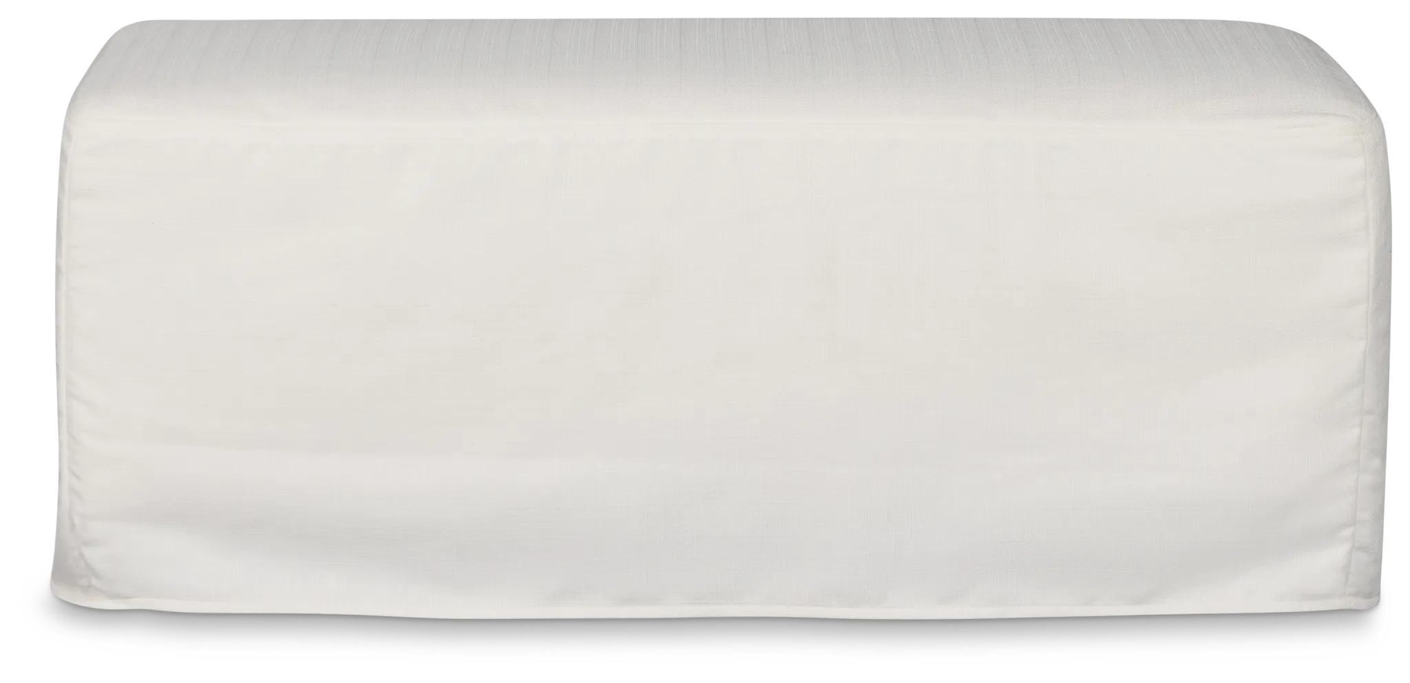 Marren White Fabric Ottoman