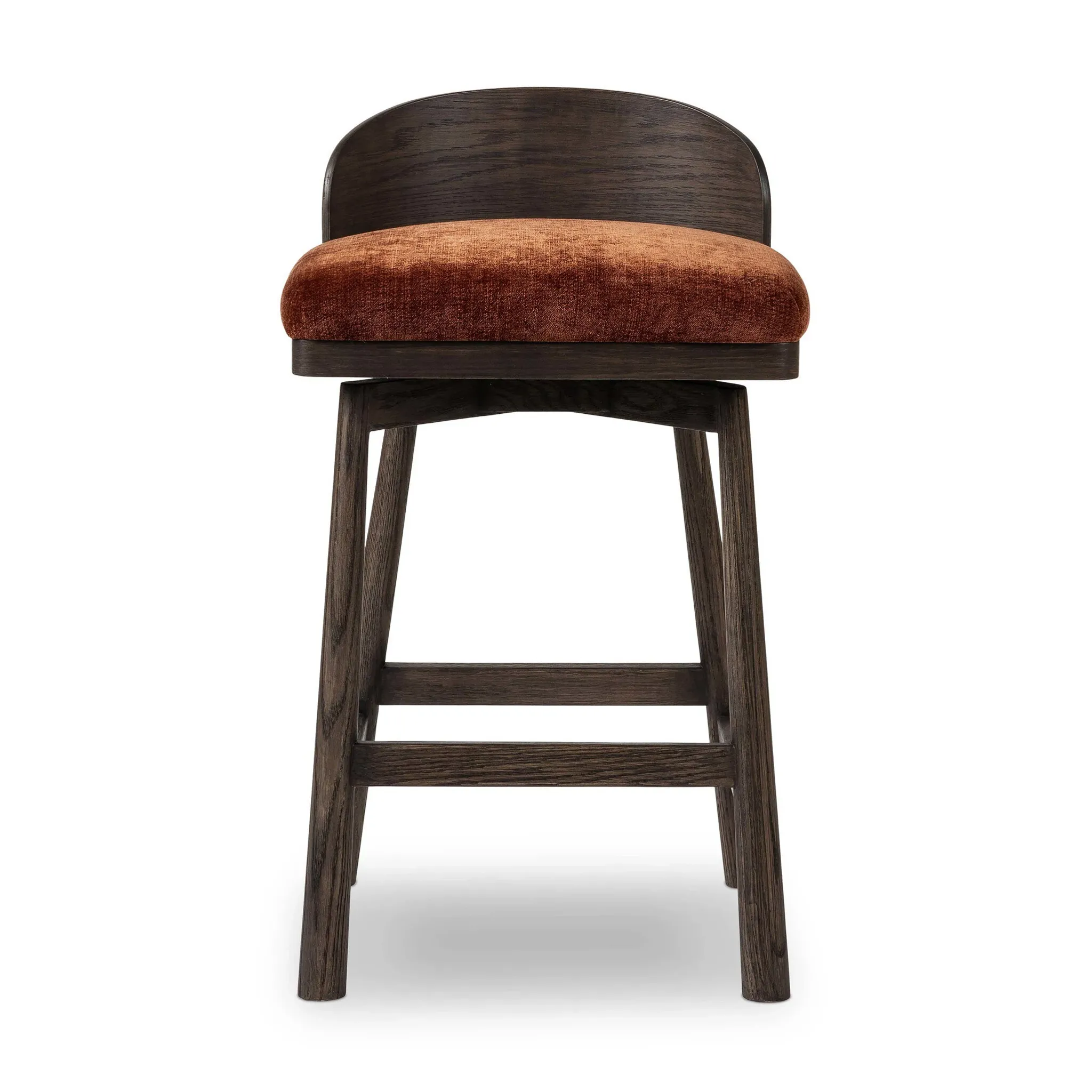 Clem Dark Orange Uph 24" Upholstered Barstool