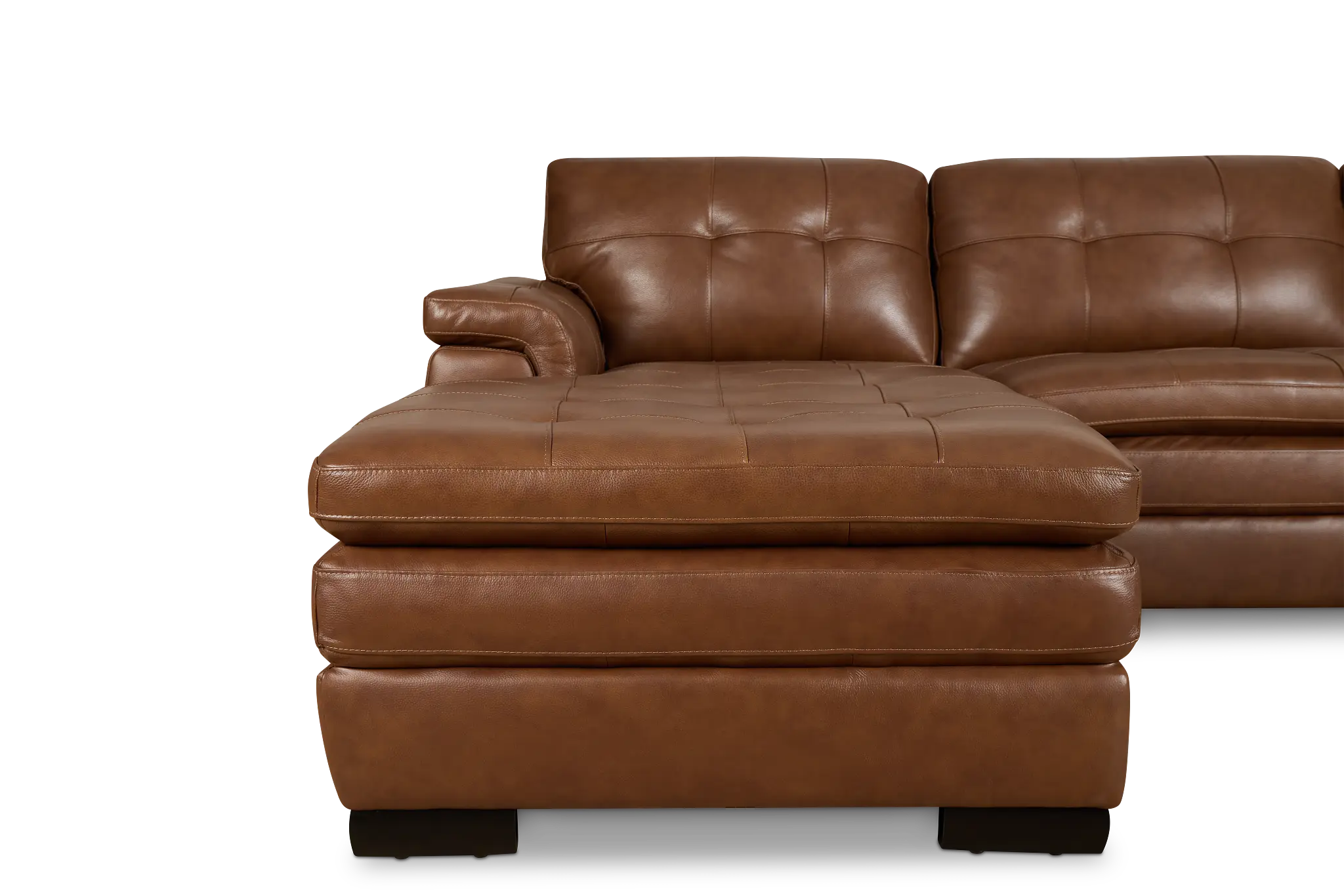 Braden Medium Brown Leather Left Chaise Sectional Braden Medium Brown Leather Left Chaise Sectional
