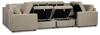 Addie Gray Fabric 8-piece Pit Storage Sectional