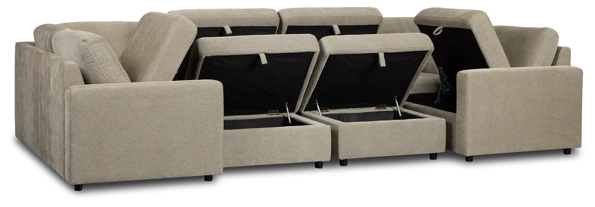Addie Gray Fabric 8-piece Pit Storage Sectional Addie Gray Fabric 8-piece Pit Storage Sectional