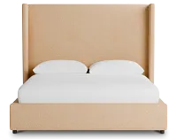 Captiva Merino Taupe 60" Upholstered Shelter Bed