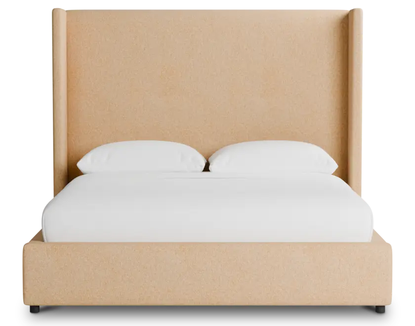 Captiva Merino Taupe 60" Upholstered Shelter Bed Captiva Merino Taupe 60" Upholstered Shelter Bed