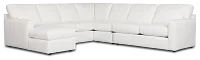 Rhodes White Fabric Large Left Chaise Sectional
