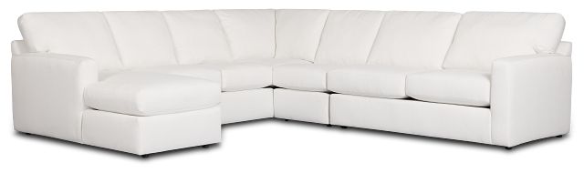 Rhodes White Fabric Large Left Chaise Sectional