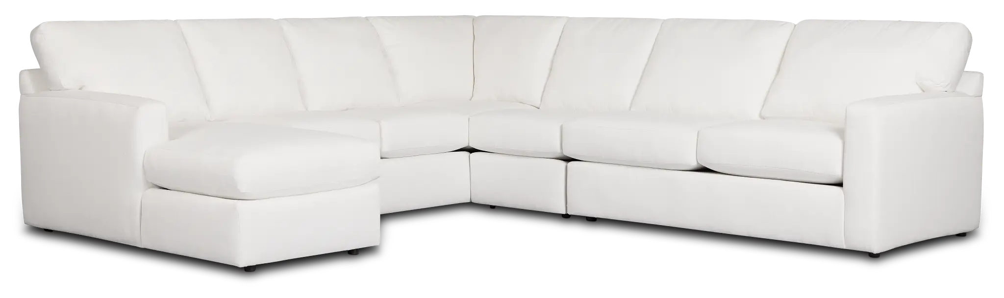 Rhodes White Fabric Large Left Chaise Sectional Rhodes White Fabric Large Left Chaise Sectional
